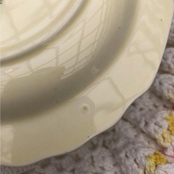 1930s W.S. George Teacup and Saucer Set LIDO Canarytone Silver Edge Trim - Picture 6 of 14